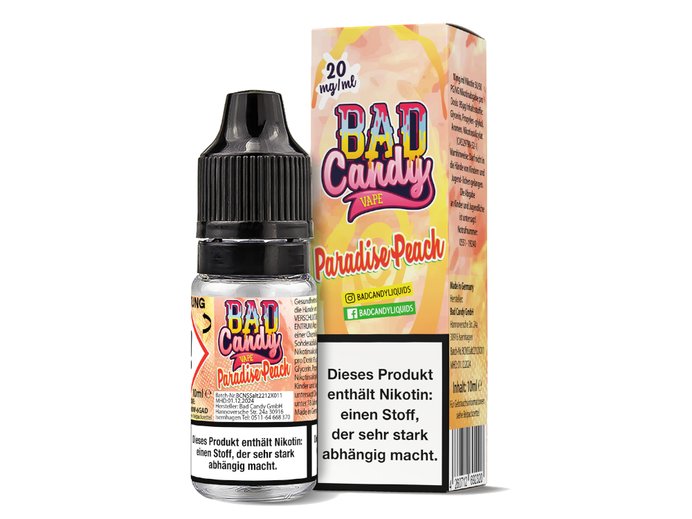 Bad Candy Liquids - Paradise Peach - Nikotinsalz Liquid 20 mg/ml 10er Packung