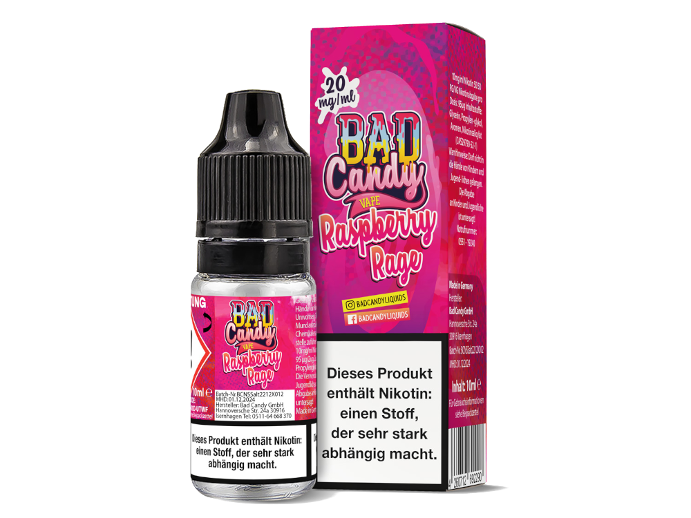 Bad Candy Liquids - Raspberry Rage - Nikotinsalz Liquid 20 mg/ml 10er Packung