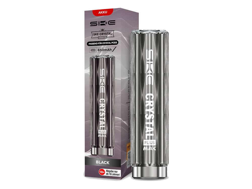 SKE - Crystal Plus MAX Akku 850 mAh schwarz 10er Packung