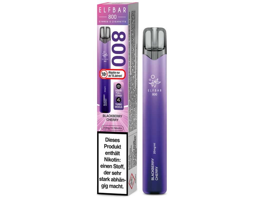 Elfbar 800 Einweg E-Zigarette - Blackberry Cherry 20 mg/ml