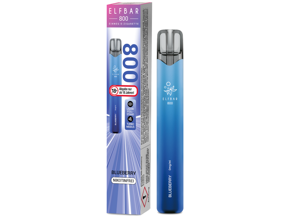 Elfbar 800 Einweg E-Zigarette - Blueberry 0 mg/ml