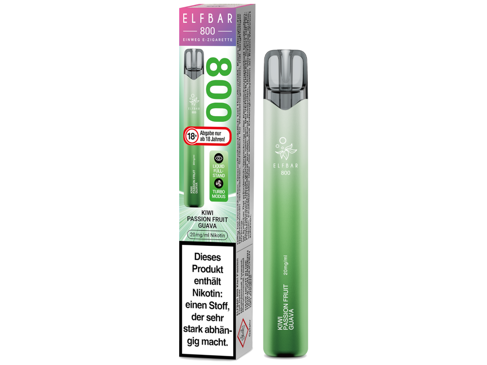 Elfbar 800 Einweg E-Zigarette - Kiwi Passion Fruit Guava 20 mg/ml
