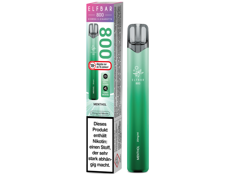 Elfbar 800 Einweg E-Zigarette - Menthol 20 mg/ml