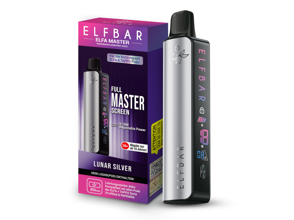 Elfbar - Elfa Master Akku 850 mAh Lunar Silver 10er Packung