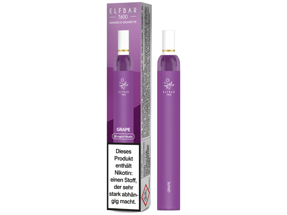 Elfbar - T600 Einweg E-Zigarette - Grape 20 mg/ml