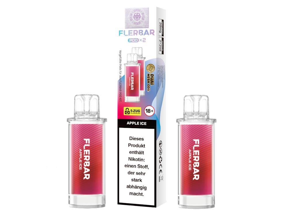 Flerbar - POD Apple Ice 20 mg/ml (2 Stück pro Packung) 10er Packung