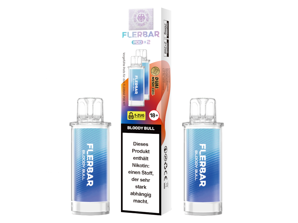 Flerbar - POD Bloody Bull 20 mg/ml (2 Stück pro Packung) 10er Packung