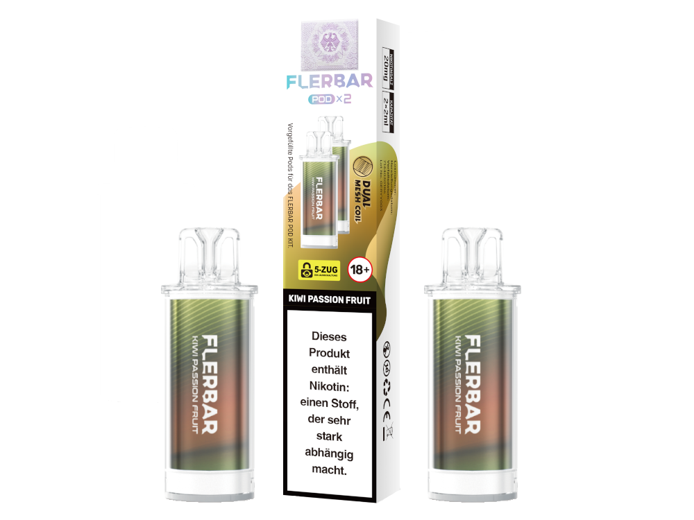Flerbar - POD Kiwi Passion Fruit 20 mg/ml (2 Stück pro Packung) 10er Packung