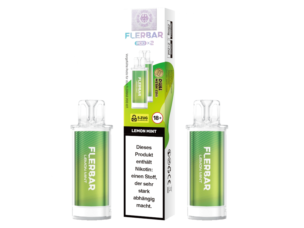 Flerbar - POD Lemon Mint 20 mg/ml (2 Stück pro Packung) 10er Packung
