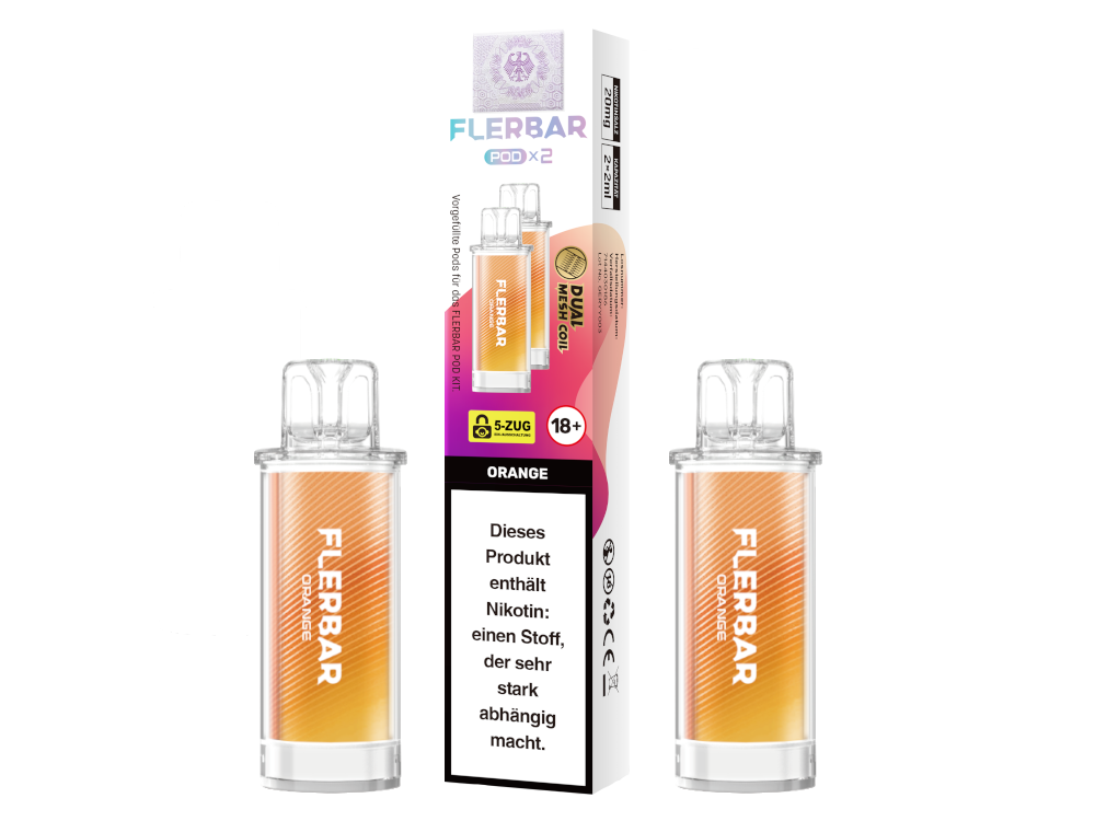 Flerbar - POD Orange 20 mg/ml (2 Stück pro Packung) 10er Packung