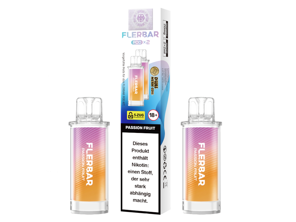 Flerbar - POD Passion Fruit 20 mg/ml (2 Stück pro Packung) 10er Packung