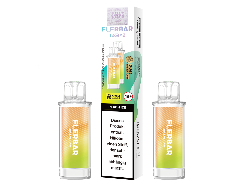 Flerbar - POD Peach lce 20 mg/ml (2 Stück pro Packung)