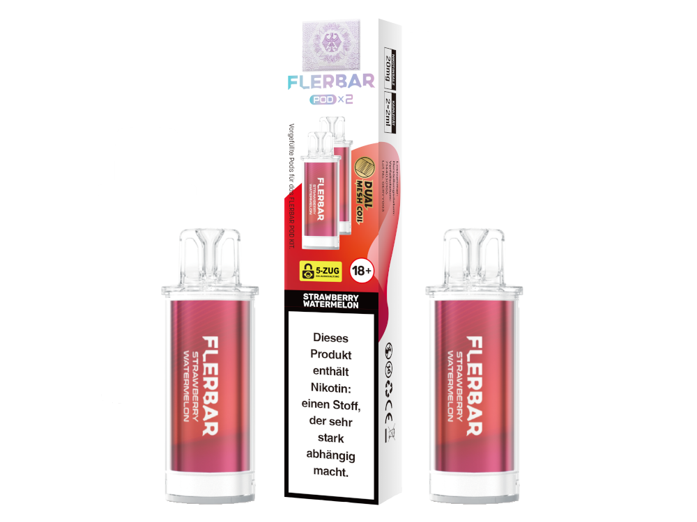 Flerbar - POD Strawberry Watermelon 20 mg/ml (2 Stück pro Packung) 10er Packung