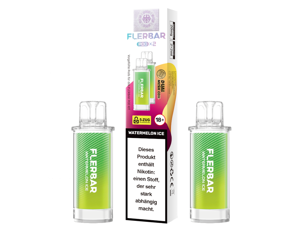 Flerbar - POD Watermelon Ice 20 mg/ml (2 Stück pro Packung) 10er Packung