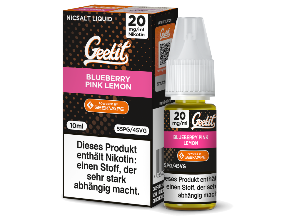 GEEKVAPE - Geekit - Blueberry Pink Lemon - Nikotinsalz Liquid 20 mg/ml 10er Packung