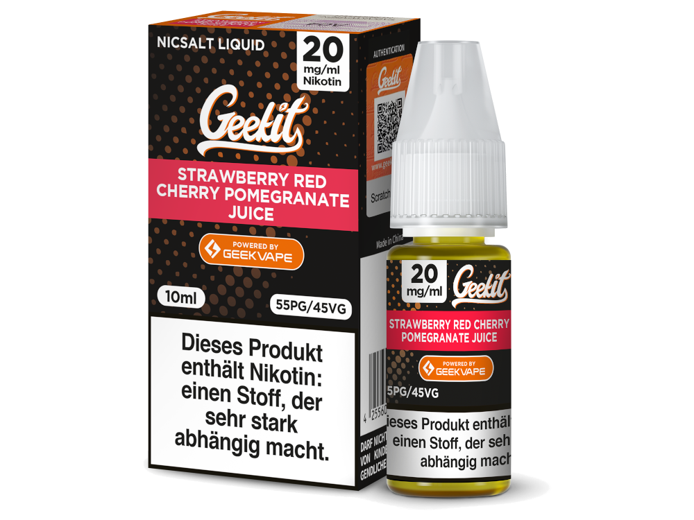 GEEKVAPE - Geekit - Strawberry Red Cherry Pomegranate Juice - Nikotinsalz Liquid 20 mg/ml 10er Packung