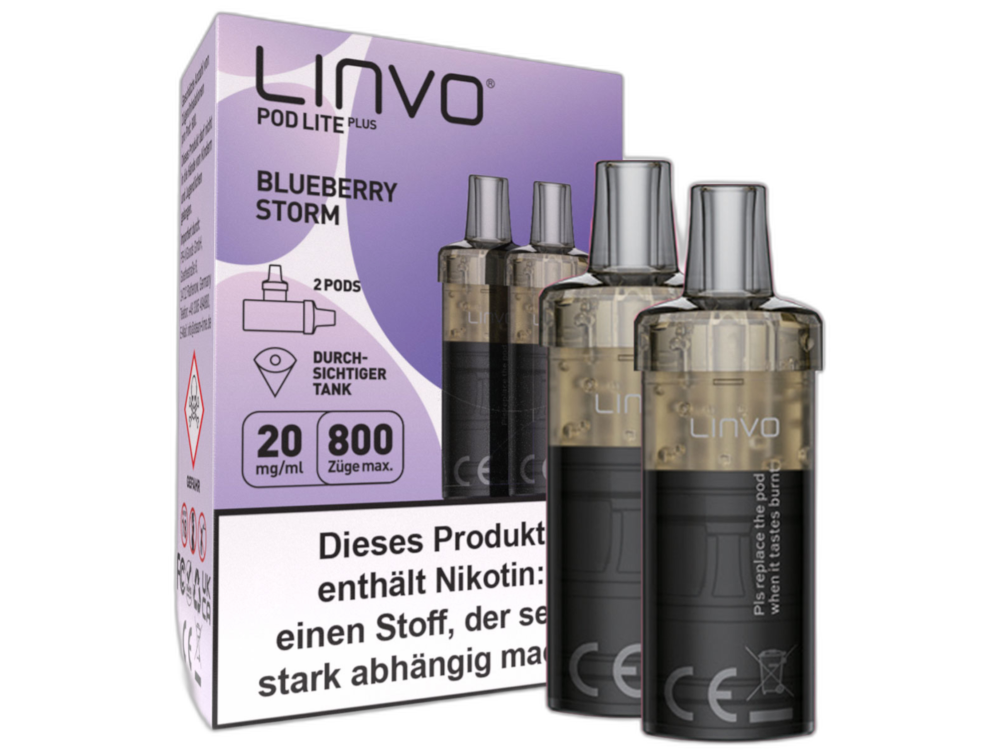 Linvo - Pod Lite Plus Cartridge Blueberry Storm 20 mg/ml (2 Stück pro Packung) 10er Packung