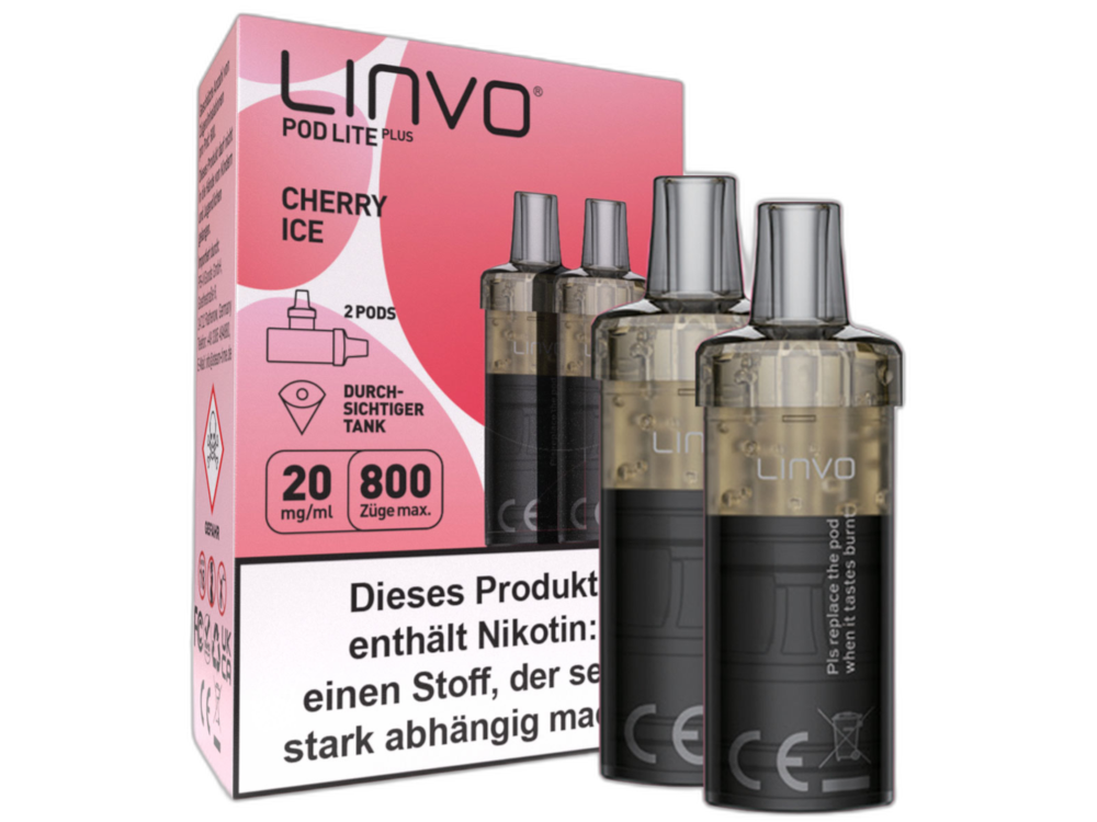 Linvo - Pod Lite Plus Cartridge Cherry Ice 20 mg/ml (2 Stück pro Packung)