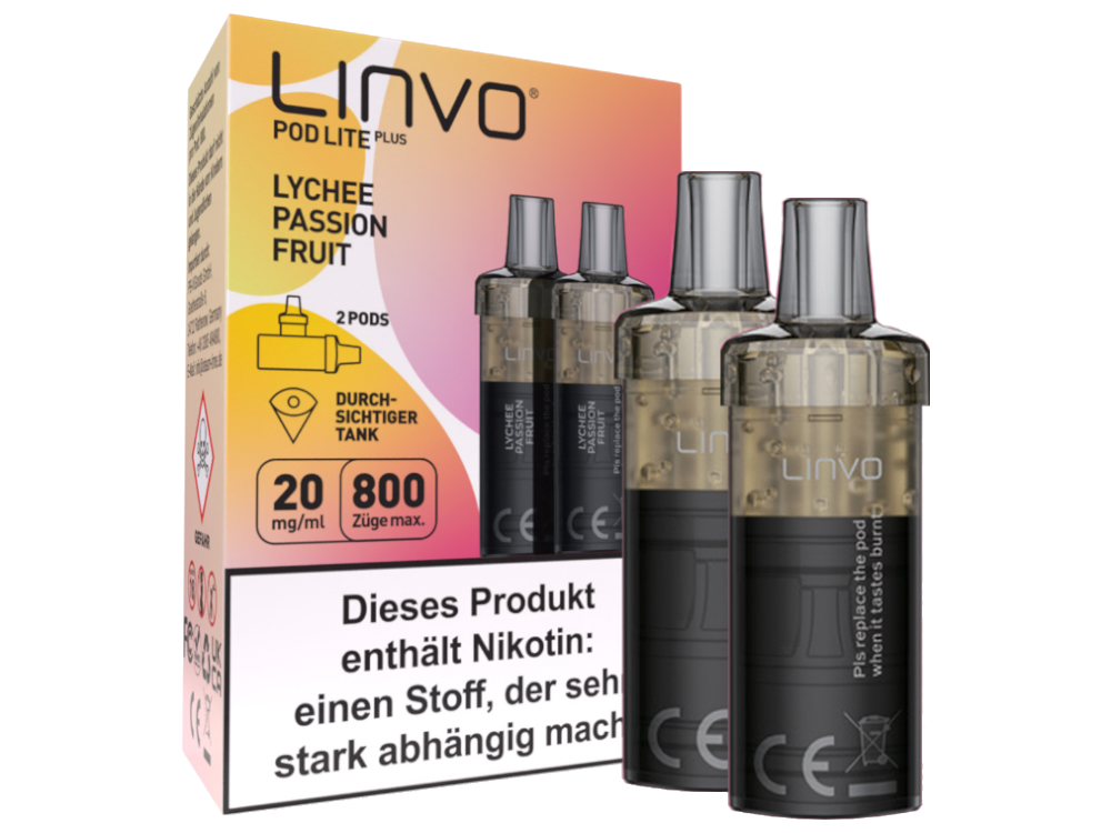 Linvo - Pod Lite Plus Cartridge Lychee Passionfruit 20 mg/ml (2 Stück pro Packung)