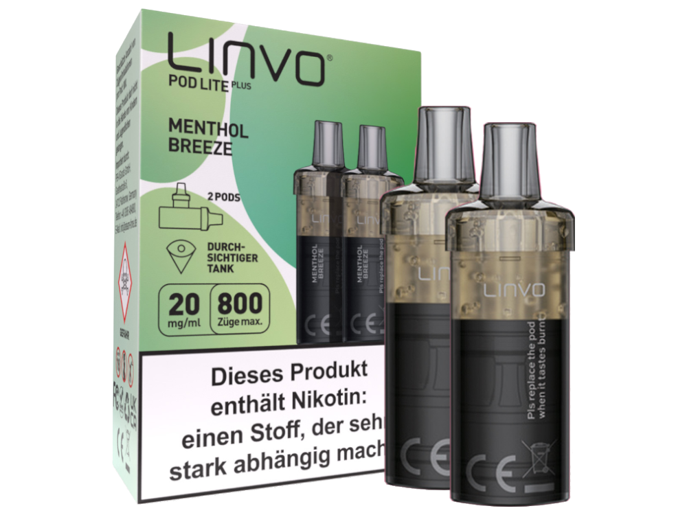 Linvo - Pod Lite Plus Cartridge Menthol Breeze 20 mg/ml (2 Stück pro Packung)