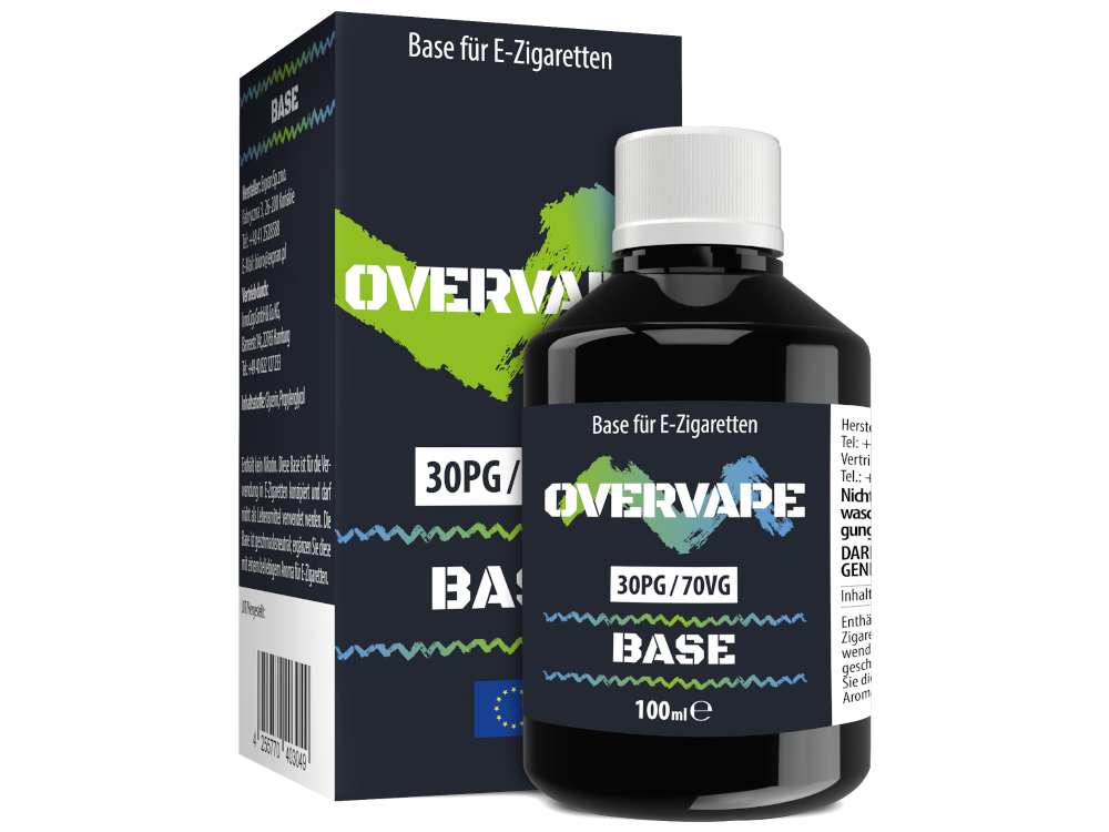 Overvape - 100 ml Basis 30PG/70VG 0 mg/ml 5er Packung
