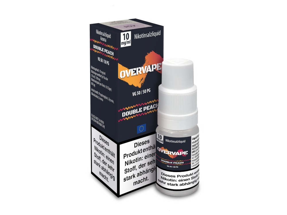 Overvape - Double Peach - Nikotinsalz Liquid 10 mg/ml 5er Packung