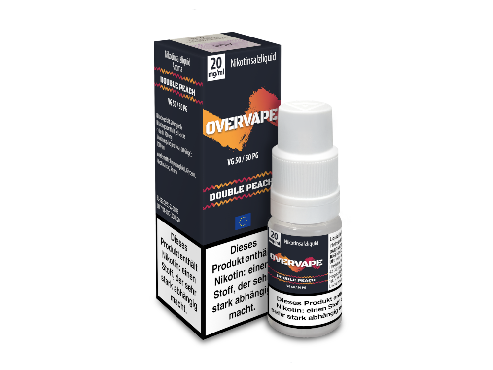 Overvape - Double Peach - Nikotinsalz Liquid 20 mg/ml 5er Packung