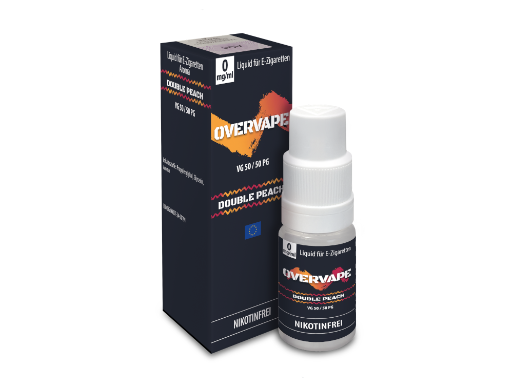 Overvape - Double Peach - Nikotinsalz Liquid 0 mg/ml 5er Packung