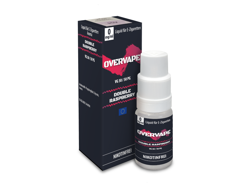 Overvape - Double Raspberry - Nikotinsalz Liquid 0 mg/ml 5er Packung