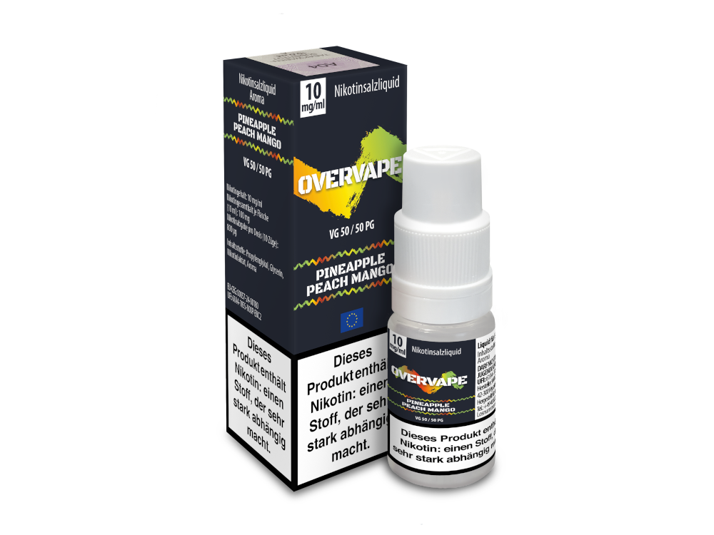 Overvape - Pineapple Peach Mango - Nikotinsalz Liquid 10 mg/ml 5er Packung