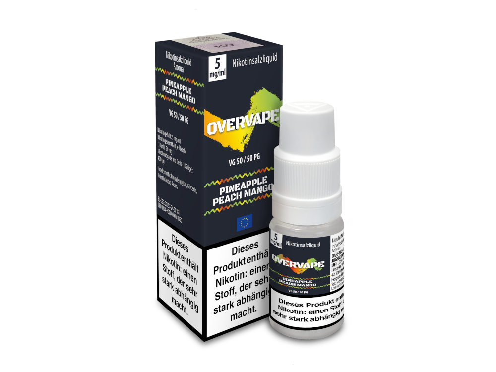 Overvape - Pineapple Peach Mango - Nikotinsalz Liquid 5 mg/ml 5er Packung