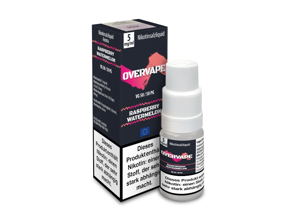 Overvape - Raspberry Watermelon - Nikotinsalz Liquid 5 mg/ml 5er Packung