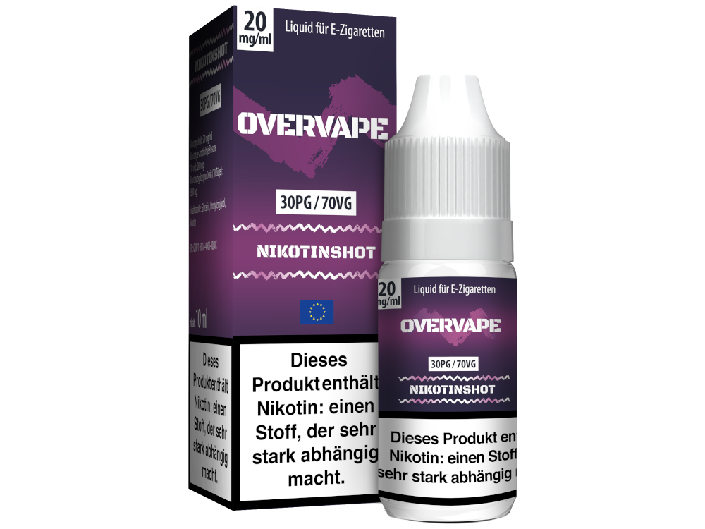 Overvape - 10 ml Nikotin Shot 30PG/70VG 20 mg/ml