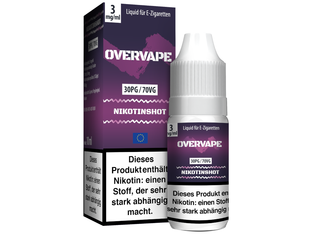 Overvape - 10 ml Nikotin Shot 30PG/70VG 3 mg/ml