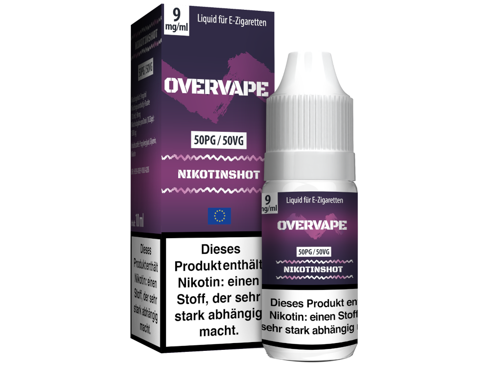 Overvape - 10 ml Nikotin Shot 50PG/50VG 9 mg/ml
