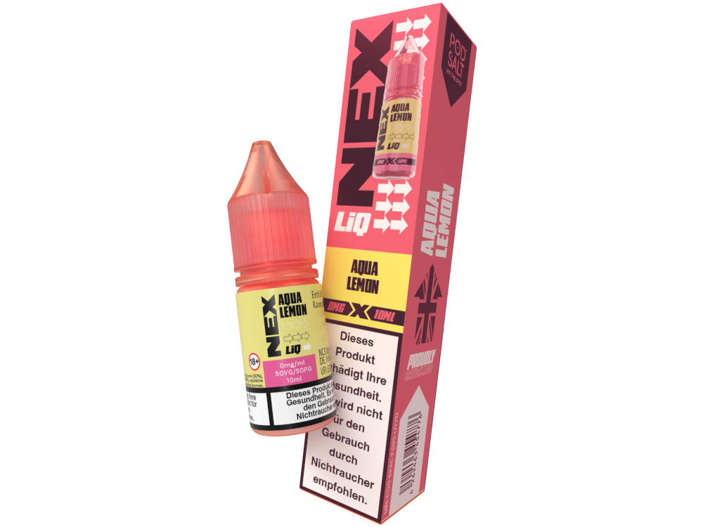 Pod Salt - NexLiq - Aqua Lemon Nikotinsalz Liquid 0 mg/ml 10er Packung