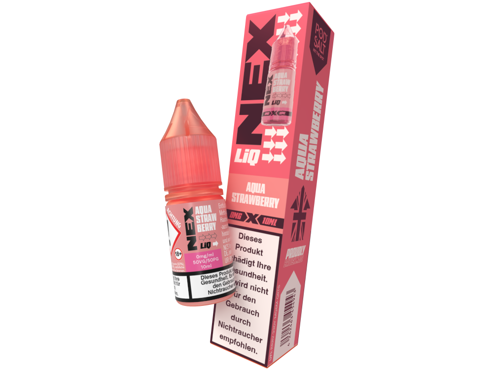 Pod Salt - NexLiq - Aqua Strawberry Nikotinsalz Liquid 0 mg/ml 10er Packung