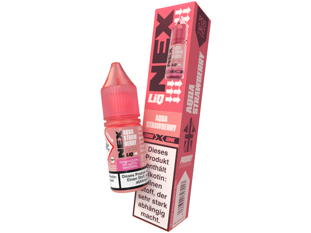 Pod Salt - NexLiq - Aqua Strawberry Nikotinsalz Liquid 20 mg/ml