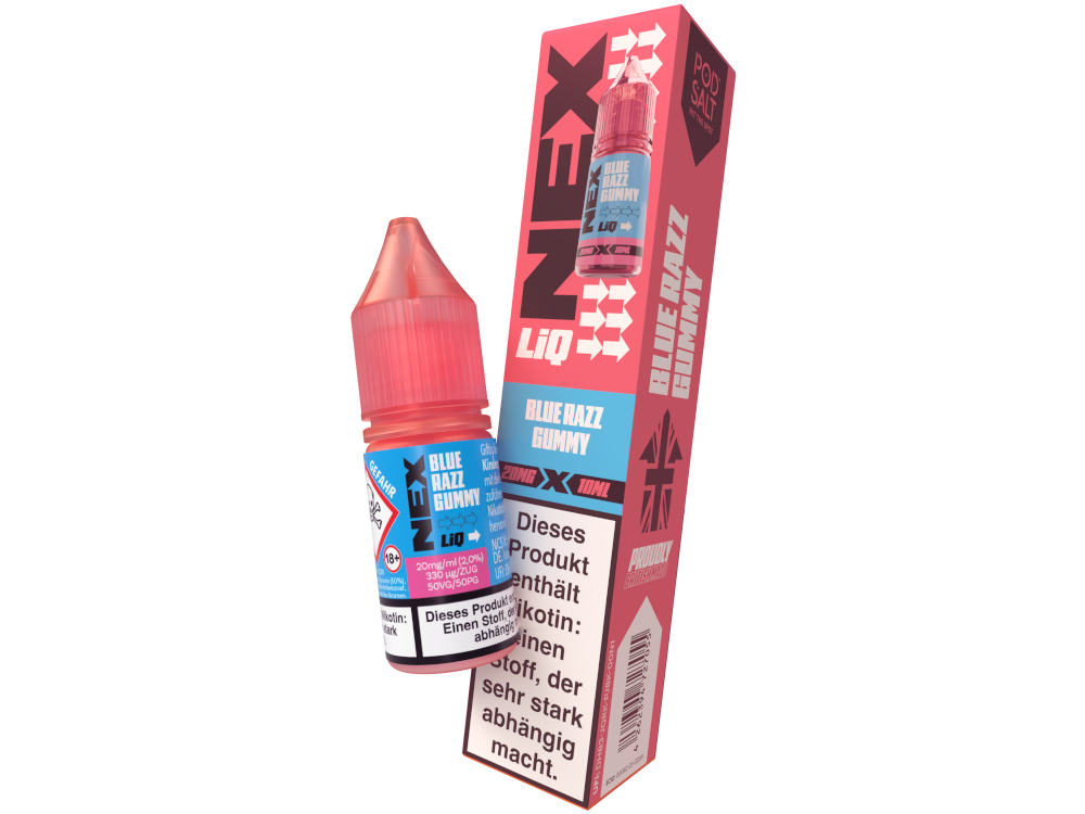 Pod Salt - NexLiq - Blue Razz Gummy Nikotinsalz Liquid 20 mg/ml