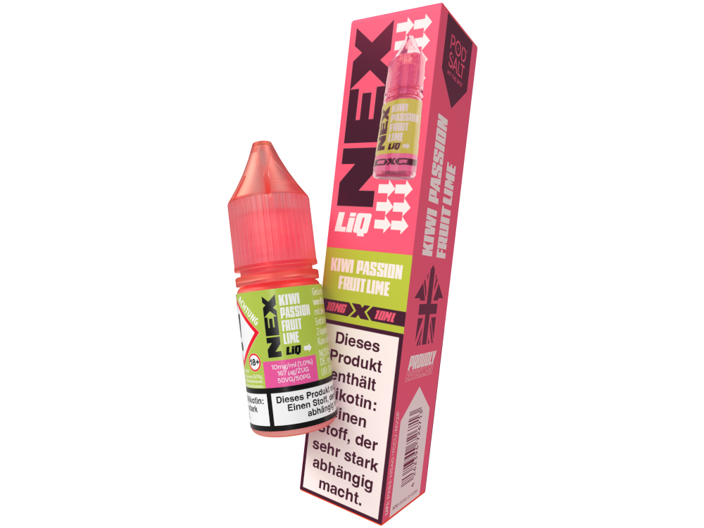 Pod Salt - NexLiq - Kiwi Passionfruit Lime Nikotinsalz Liquid 10 mg/ml