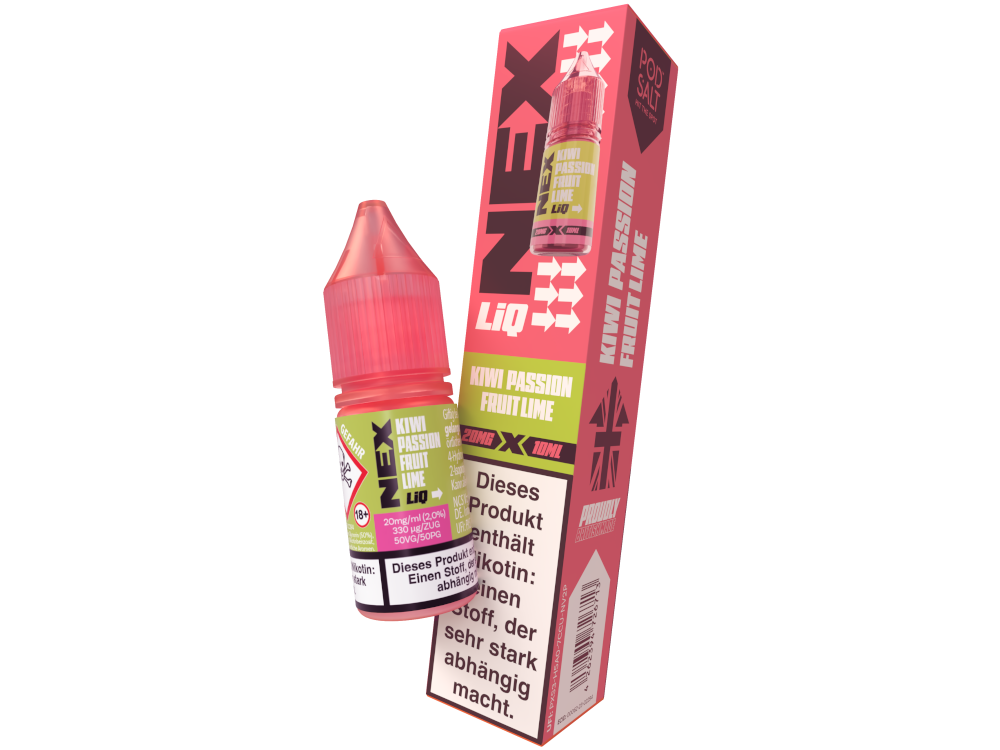Pod Salt - NexLiq - Kiwi Passionfruit Lime Nikotinsalz Liquid 20 mg/ml 10er Packung