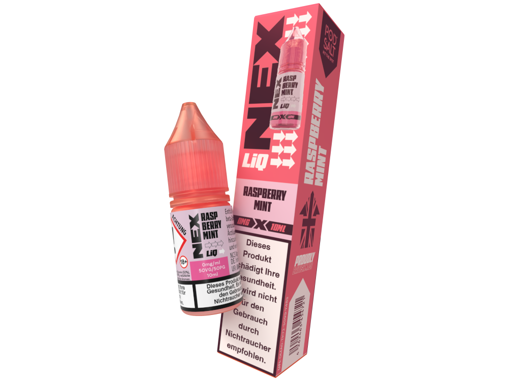 Pod Salt - NexLiq - Raspberry Mint Nikotinsalz Liquid 0 mg/ml 10er Packung