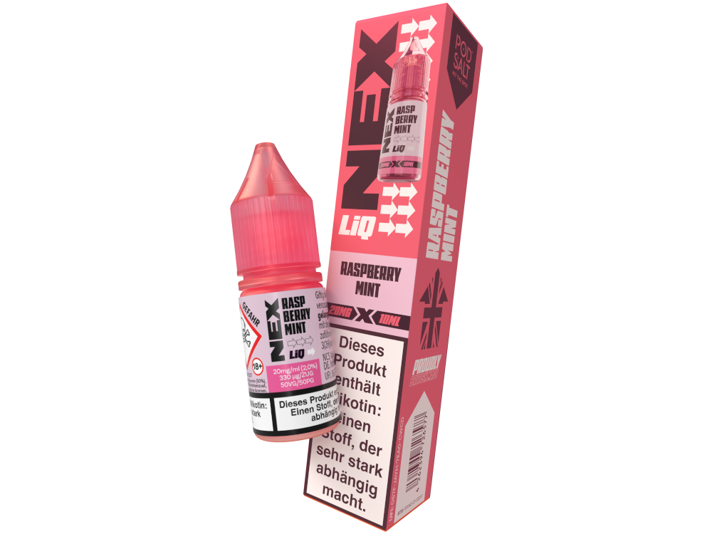 Pod Salt - NexLiq - Raspberry Mint Nikotinsalz Liquid 20 mg/ml