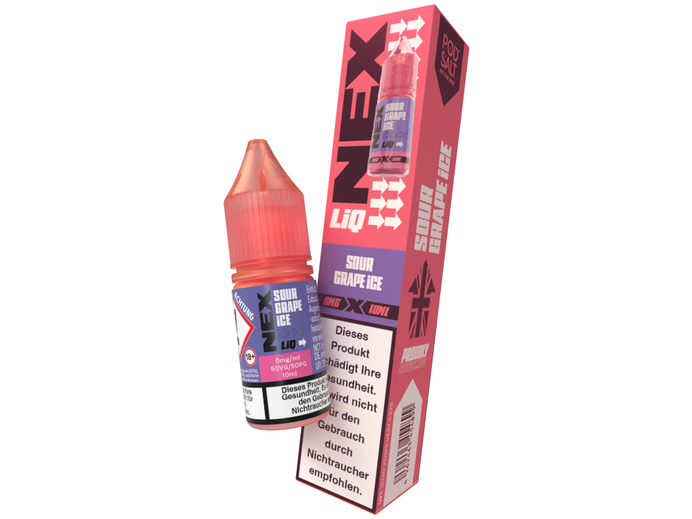 Pod Salt - NexLiq - Sour Grape Ice Nikotinsalz Liquid 0 mg/ml 10er Packung