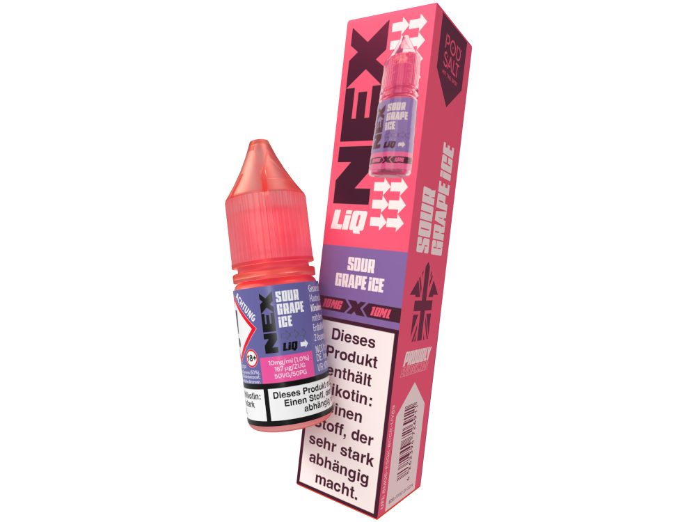 Pod Salt - NexLiq - Sour Grape Ice Nikotinsalz Liquid 10 mg/ml