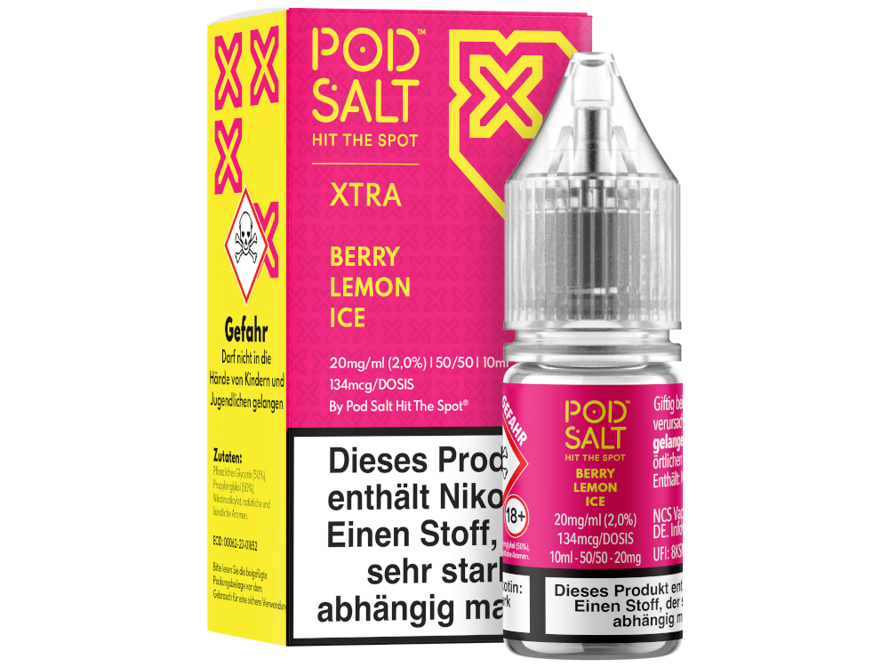 Pod Salt X - Berry Lemon Ice - Nikotinsalz Liquid 20 mg/ml 5er Packung