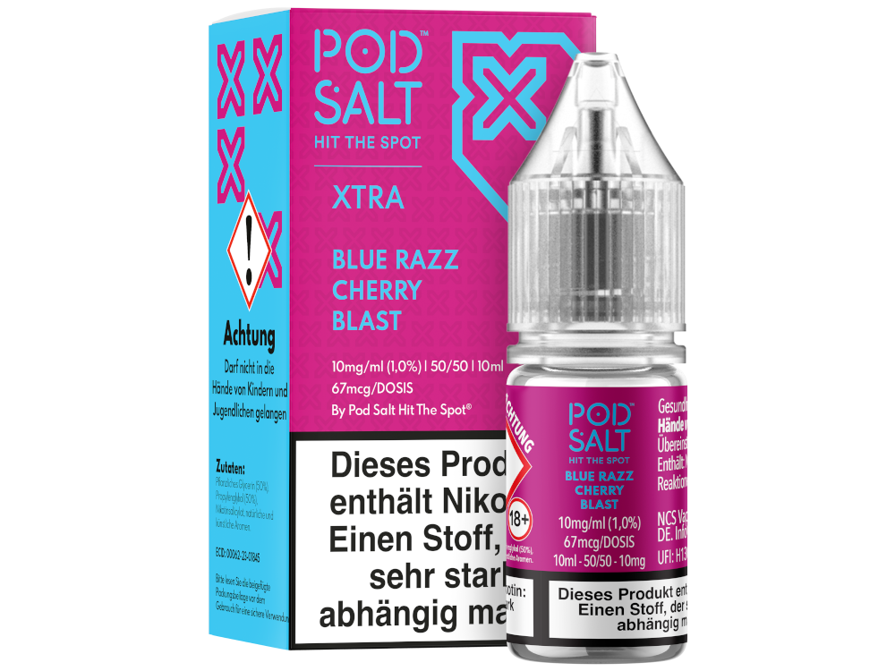 Pod Salt X - Blue Razz Cherry Blast - Nikotinsalz Liquid 10 mg/ml 5er Packung