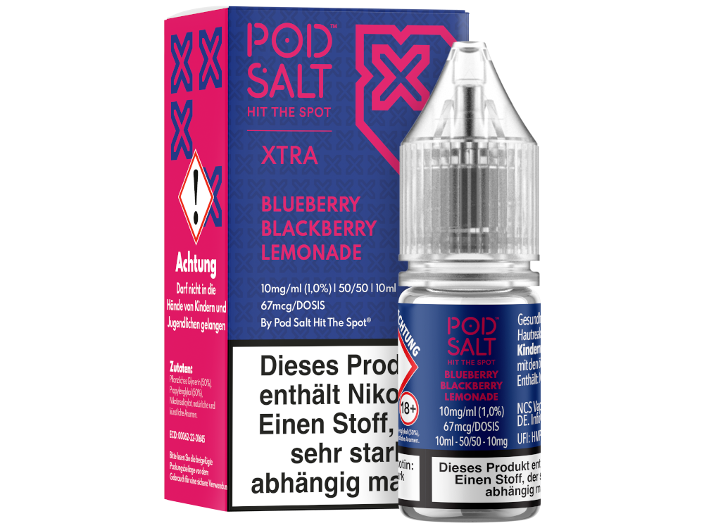 Pod Salt X - Blueberry Blackberry Lemonade - Nikotinsalz Liquid 10 mg/ml 5er Packung