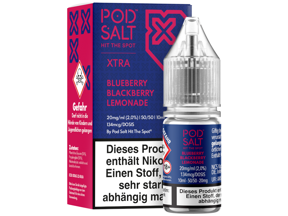 Pod Salt X - Blueberry Blackberry Lemonade - Nikotinsalz Liquid 20 mg/ml 5er Packung