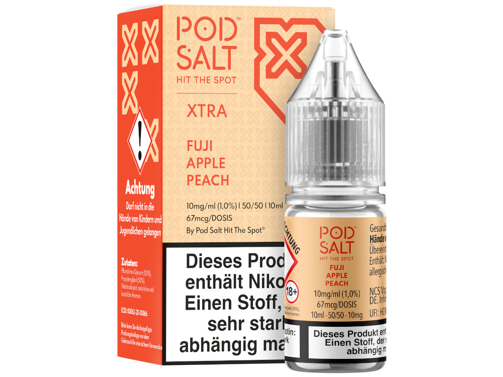 Pod Salt X - Fuji Apple Peach - Nikotinsalz Liquid 10 mg/ml 5er Packung